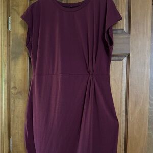 Source Unknown Burgundy Midi Dress PTP 21.5 inches